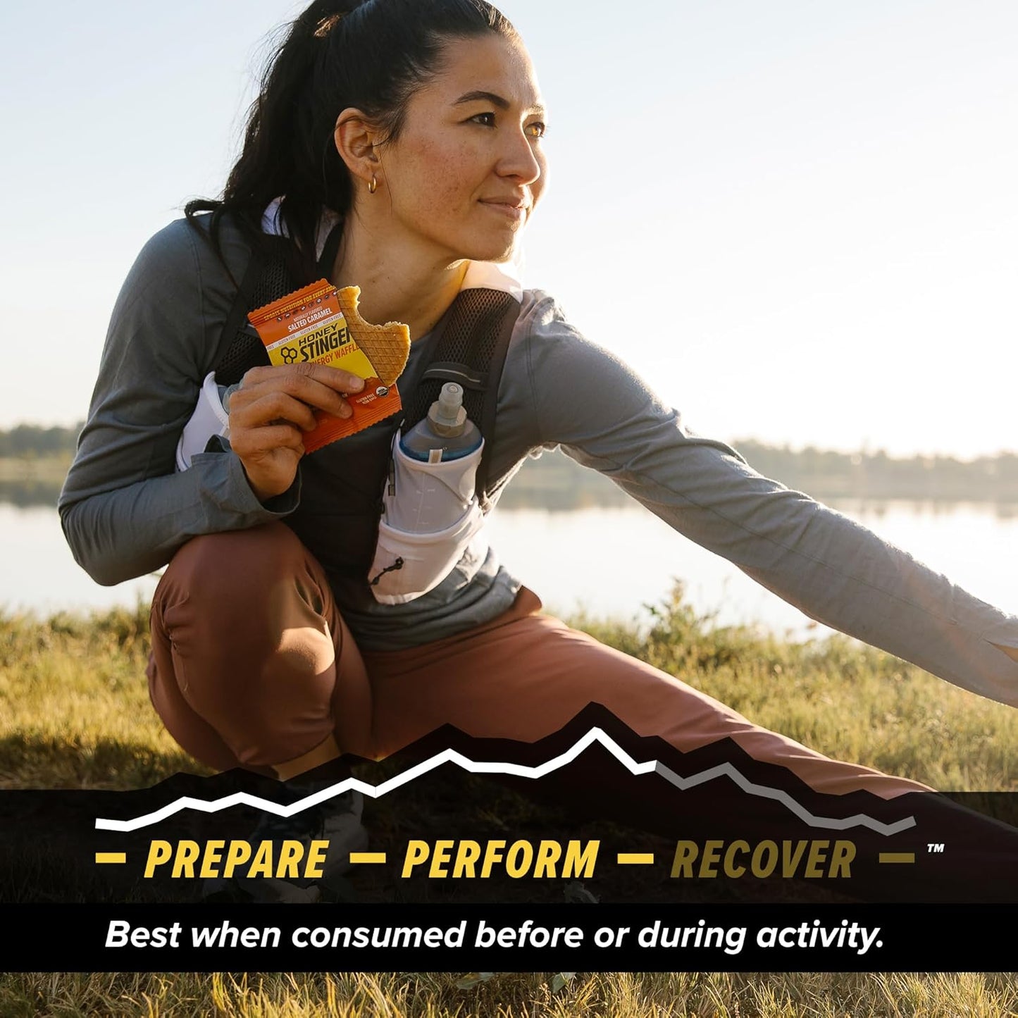 Honey Stinger Organic & Gluten Free Energy Waffle Variety Pack, 12 Salted Caramel and 6 Cookies & Cream Waffles, Nutritious Stroopwafel Snack for Exercise, Endurance and Performance