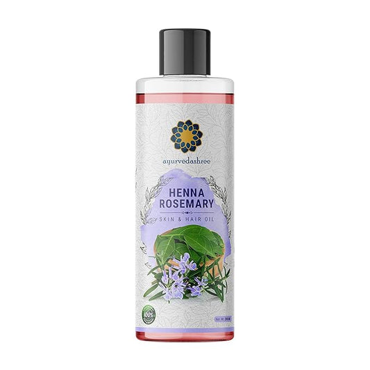 Henna Rosemary Hair Oil 200 ml, 6.76 fl oz with Neem, Shikakai, Bhringraj, Amla, Brahmi, Sesame, Olive & Sunflower Oils