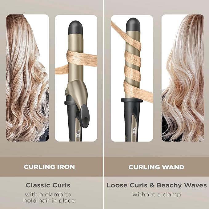 INFINITIPRO BY CONAIR Tourmaline Ceramic 1-inch Curling Iron, 1-inch Digital Curling Iron, 1-inch barrel produces classic curls – for use on short, medium, and long hair