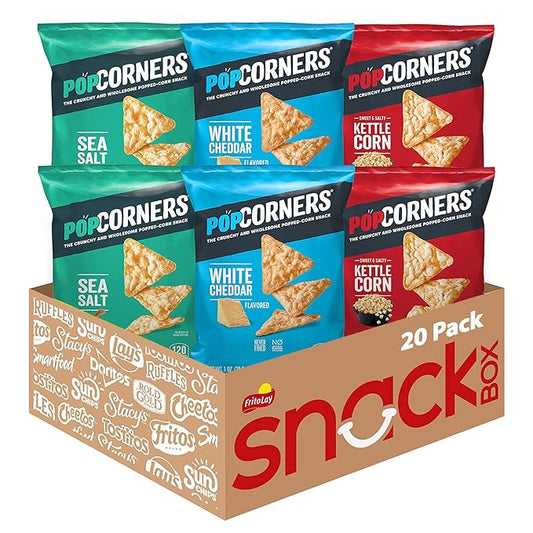 PopCorners Popped Corn Snacks, Core 3 Flavor Pack, 1 Ounce (Pack of 20) (Packaging May Vary)