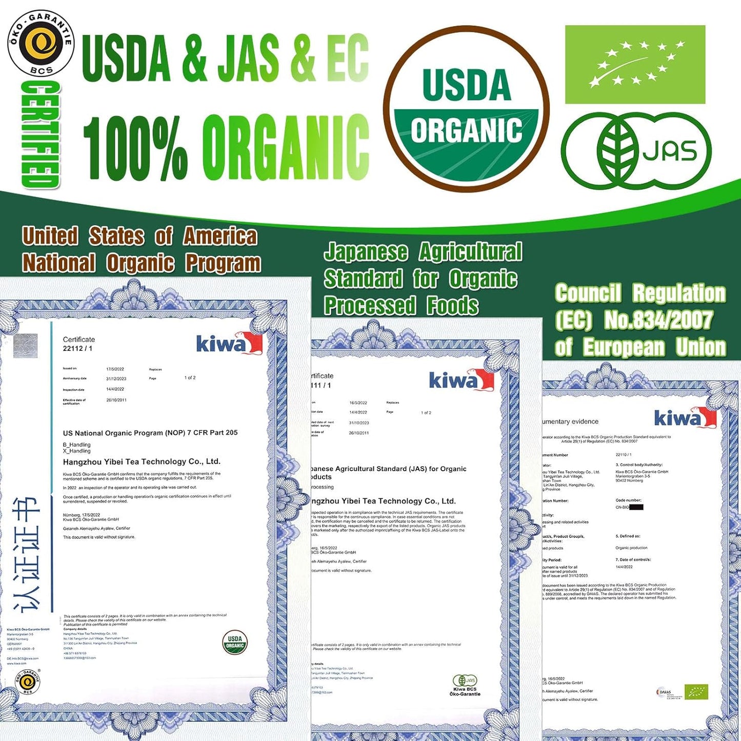 EFOOFAN USDA Certified Organic Longjing Green Tea Loose Leaf, 3oz, Buds Leaves Hand-Picked, Authentic Chinese Dragonwell Tea Origin, Premium and Edible Long Jing