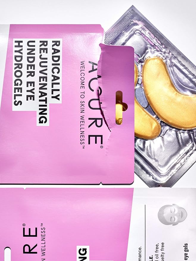 ACURE Radically Rejuvenating Under Eye Hydrogel Mask | 100% Vegan | Provides Anti-Aging Support | Cucumber & Silk Tree - Hydrates & Rejuvenates | 12 Count