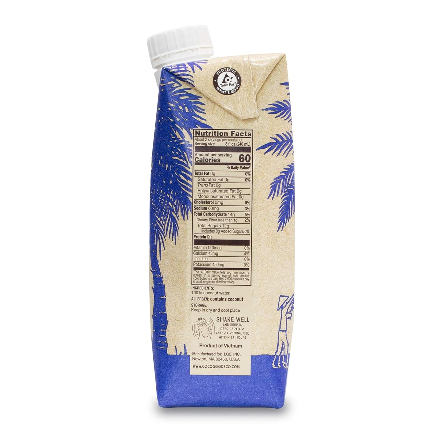 CocoGoodsCo Vietnam Single-Origin 100% Natural Coconut Water, Non-GMO, Never from Concentrate (16.9 fl. oz, 12 pack)