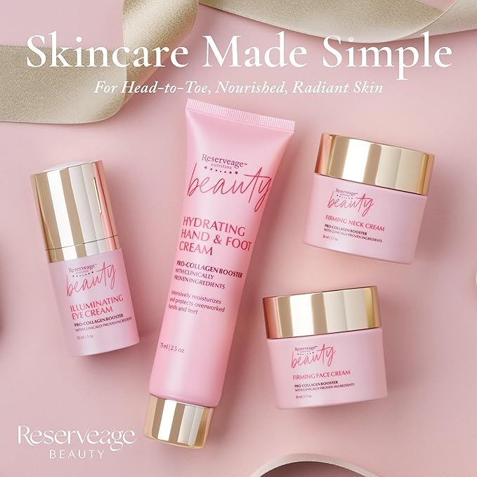 Reserveage Collagen Boosting Skincare Bundle - Includes Age-Defying Face Cream, Eye Cream, Hand & Foot Cream & Neck Cream for Women