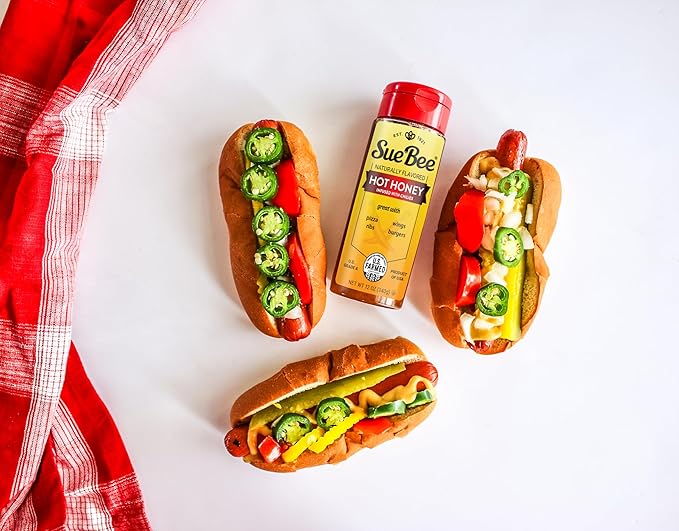 Sue Bee Naturally Flavored Hot Honey Chili Infused For Ribs, Wings, Burgers, 12 oz