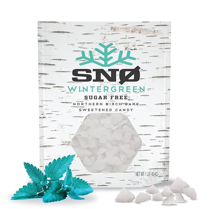 Wintergreen Xylitol Candy Chips - SNØ 1LB Bag - Handcrafted w/ONLY 2 Ingredients | Diabetic-friendly, Non-GMO, Vegan, Keto, GF & Kosher | Purest sugar-free candy in the world!