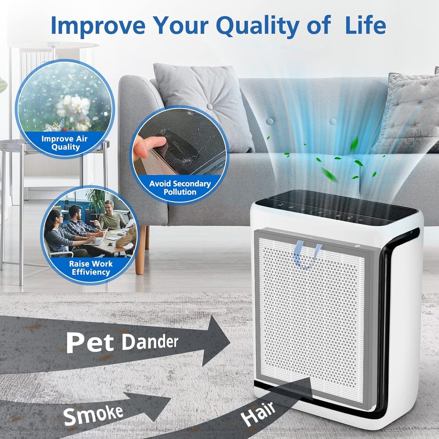 Vital 200S Replacement Filter Compatible with LEVOIT Vital 200S and Vital 200S-P Air Purifier, HEPA and High-Efficiency Activated Carbon Vital 200S-P Filter, Vital 200S-RF, LRF-V201-WUS, 2 Pack, White