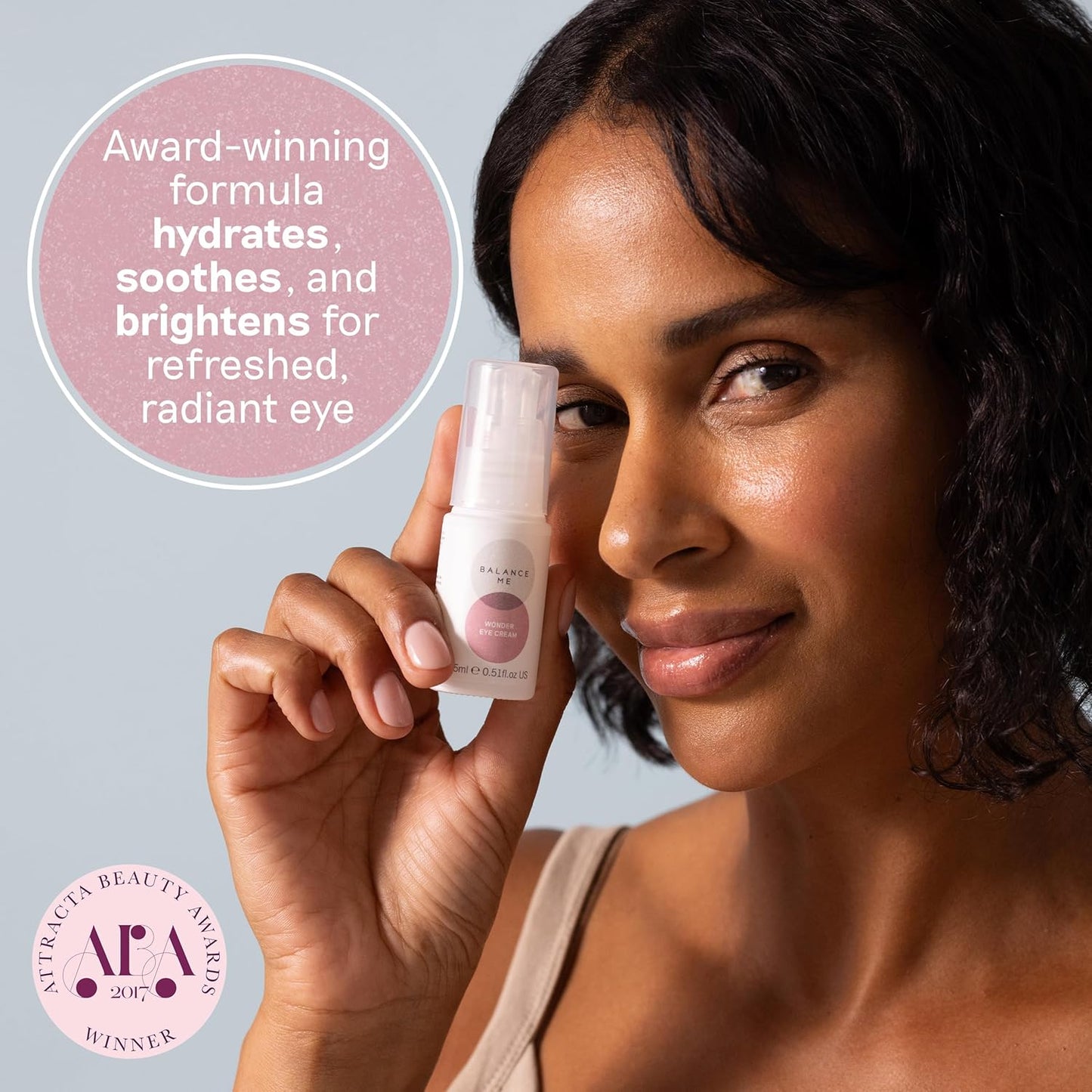 Balance Me Wonder Eye Cream, With Hyaluronic Acid, Reduces Dark Circles & Puffiness, Anti-Ageing & Hydrating Eye Gel, For All Skin Types, 100% Natural, Vegan & Cruelty Free Made In UK, 0.5 Fl Oz