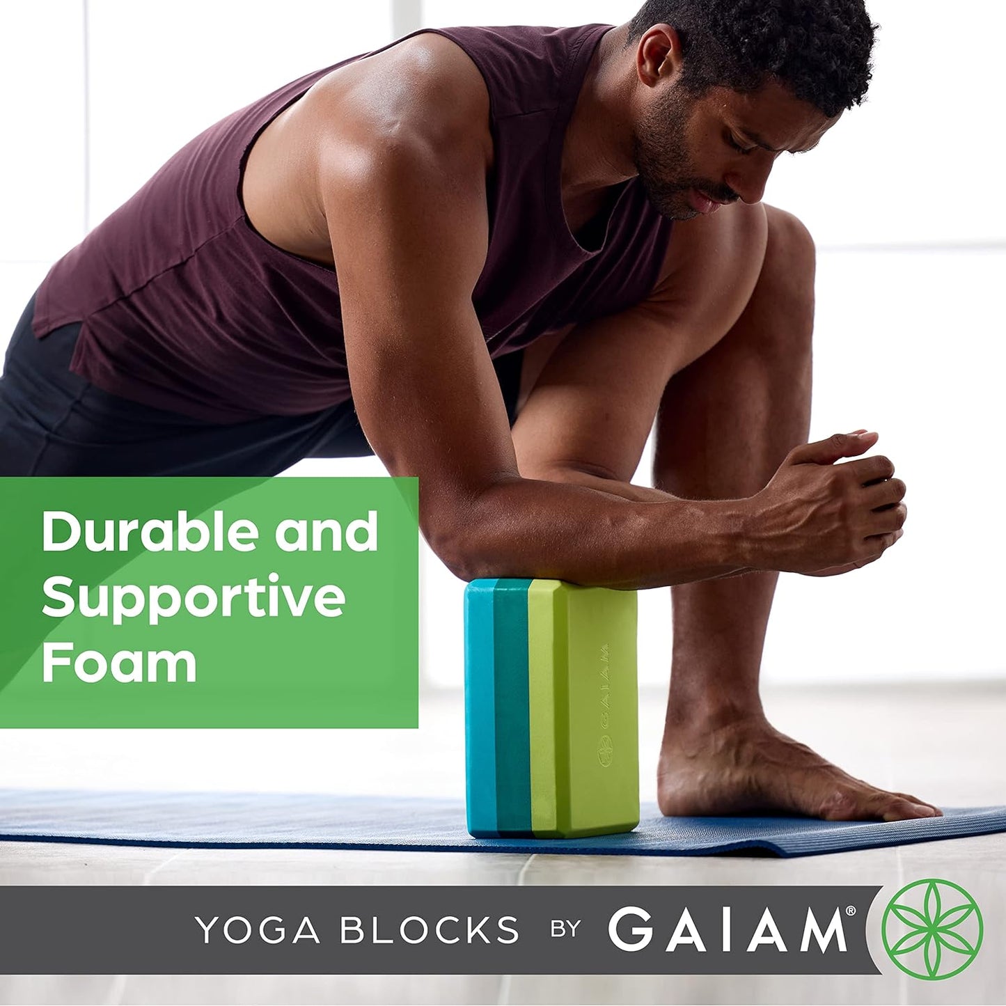 Yoga Block - Supportive Latex-Free Eva Foam - Soft Non-Slip Surface with Beveled Edges for Yoga, Pilates, Meditation - Yoga Accessories for Stability, Balance, Deepen Stretches
