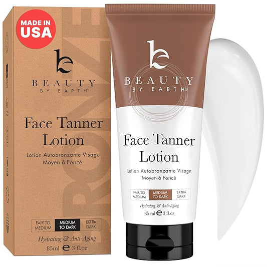 USA Made with Natural & Organic Ingredients Face Tanner - Face Self Tanning Lotion, Non Toxic Self Tanner for Face, Gradual Tan Lotion, Sunless Moisturizer for Fake Tan for Women & Men