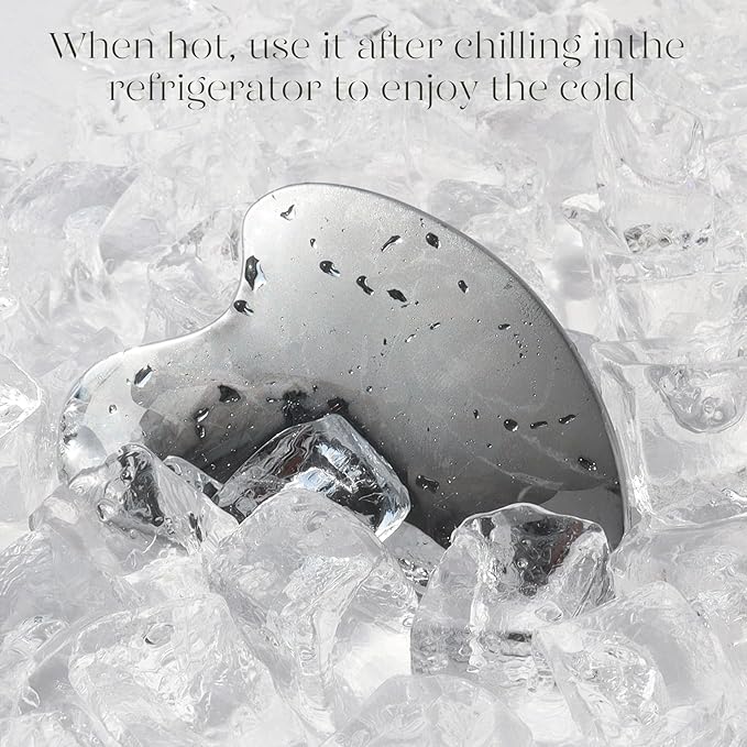 BAIMEI Stainless Steel Gua Sha for Self Care, Metal Gua Sha Facial Tool, Guasha Tool for Face and Body Treatment, Back Muscles Pain Relief, Gift for Men Women