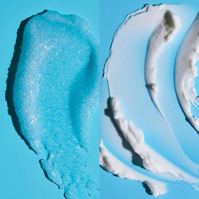 Ocean Glow Shea Sugar Scrub And Whipped Shea Body Butter Bundled With Beauty Patooty Self-Care Kit - Makeup Bag, Lip Balm, And Sleep Mask