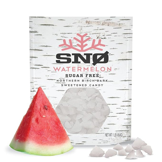 Watermelon KETO Xylitol Candy Chips - SNØ 1LB Bag - Sugar-Free Candy With Only 2 Ingredients | Low Carbs, Diabetic-Friendly, Non-GMO, Vegan, GF & Kosher | Purest candy in the world!