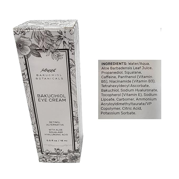 Bakuchol Botanicals Gift Set with Travel Case, Includes Face Serum, Toner & Cleanser All-in-One, Eye Cream, Moisturizer