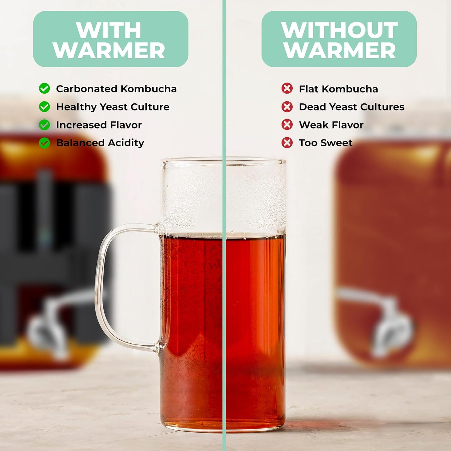 Kombucha Heating Wrap - Fermentation Heater Mat Pad with Temperature Control