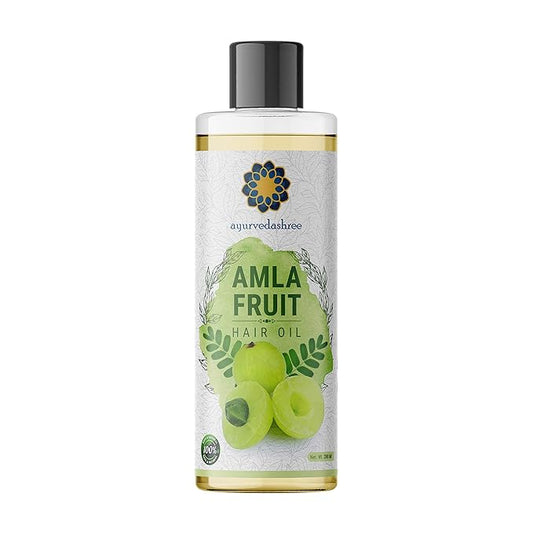 Amla Oil for Hair Growth with Bhringraj, Brahmi, Tulsi, Almond, Argan, Moringa & Clove Oils - 6.76 fl oz