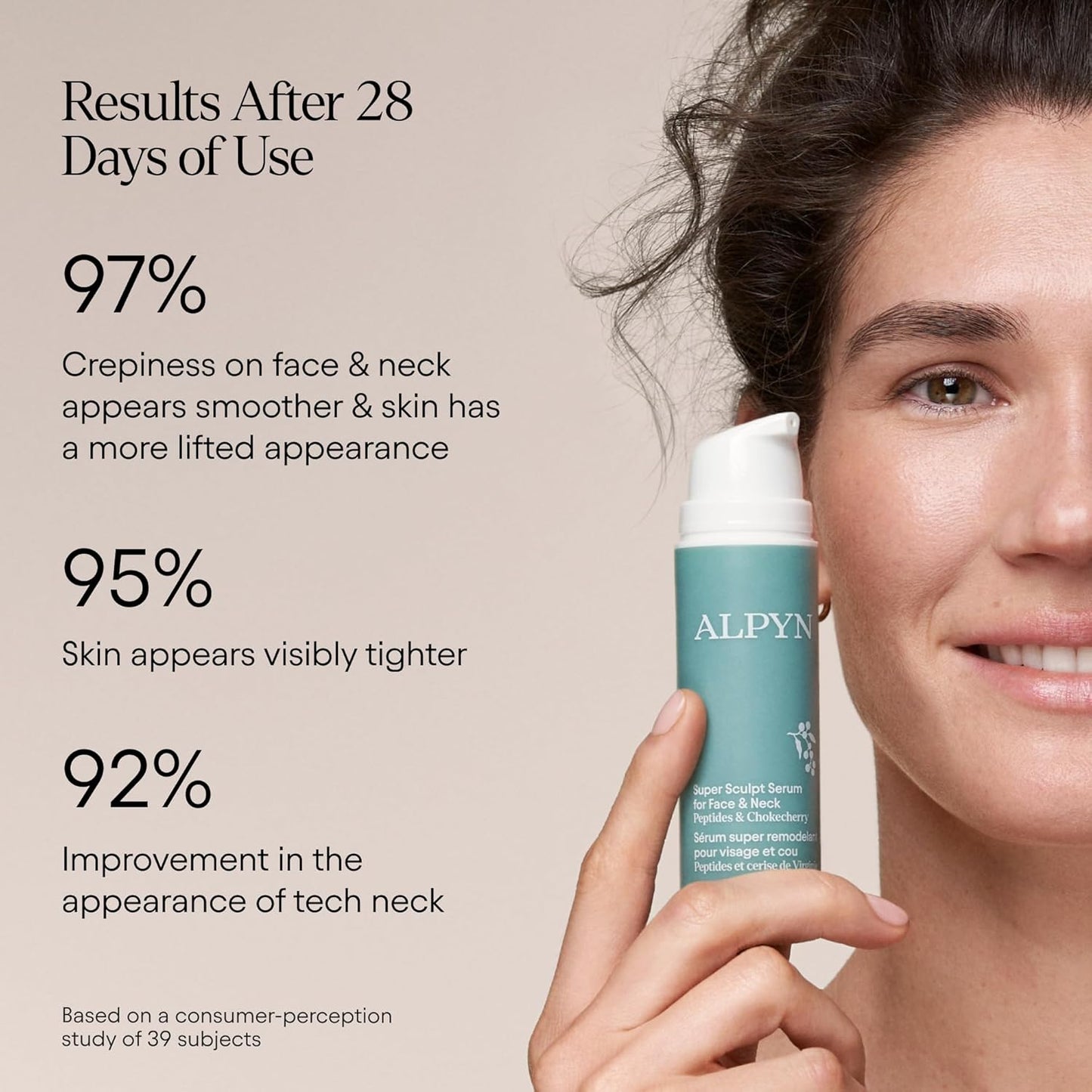 ALPYN Super Sculpt Serum, Face & Neck with Tri-Peptide Firming Complex, 1.7 oz