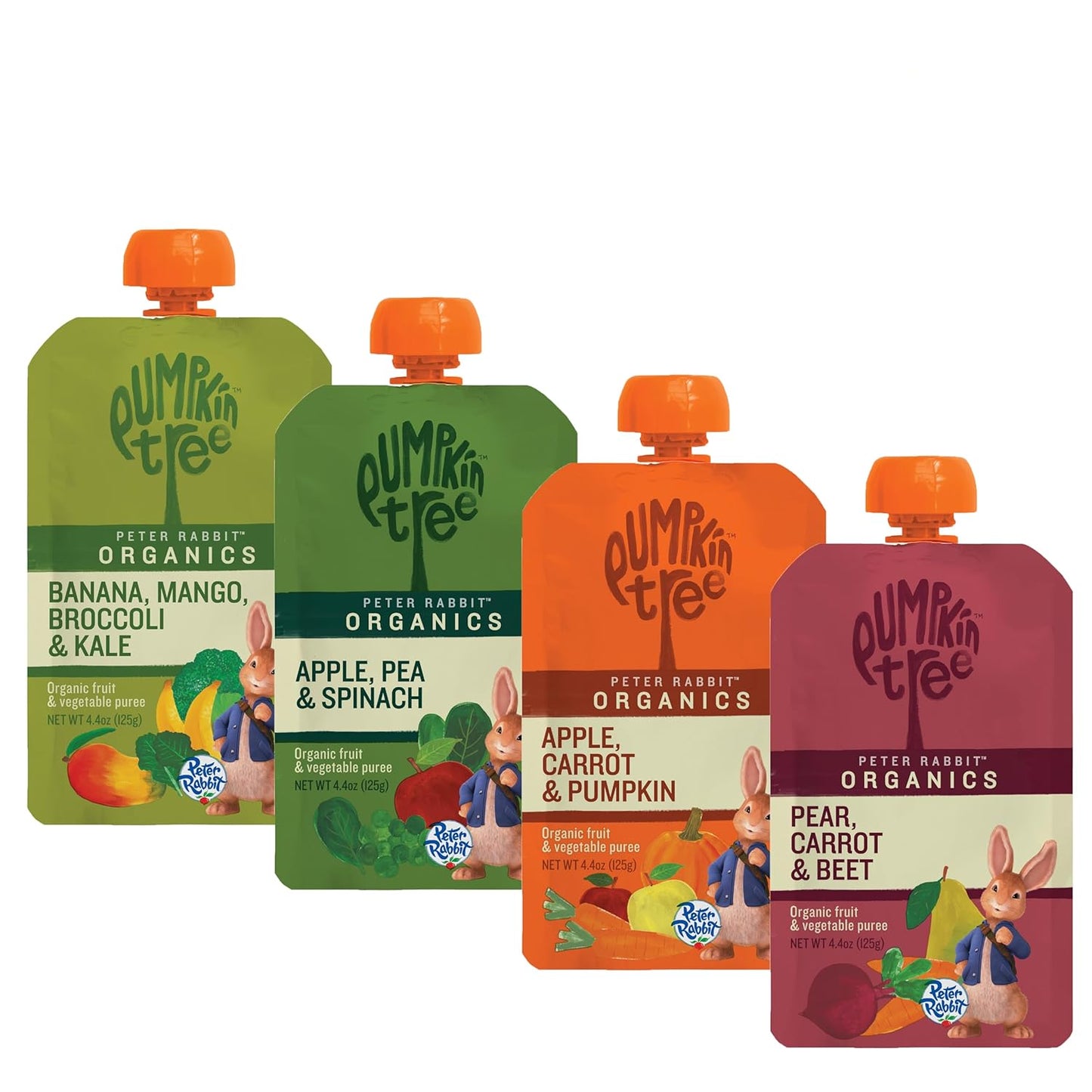 Peter Rabbit Organics Fruit & Vegetable Variety Pack - Squeezable Snack Pouches, 4 oz. (Pack of 36)