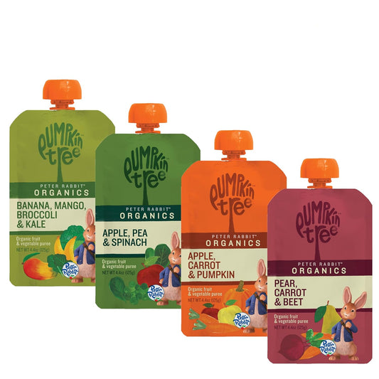 Peter Rabbit Organics Fruit & Vegetable Variety Pack - Squeezable Snack Pouches, 4 oz. (Pack of 36)