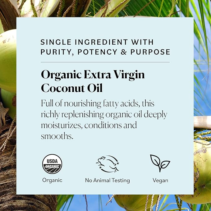 Sky Organics - Organic Coconut Oil for Skin & Hair, 16.9 fl oz - Multipurpose Hair Oil & Body Moisturizer - Vitamins, Antioxidants & Fatty Acids - Vegan, Cruelty Free - Extra Virgin, w ebook