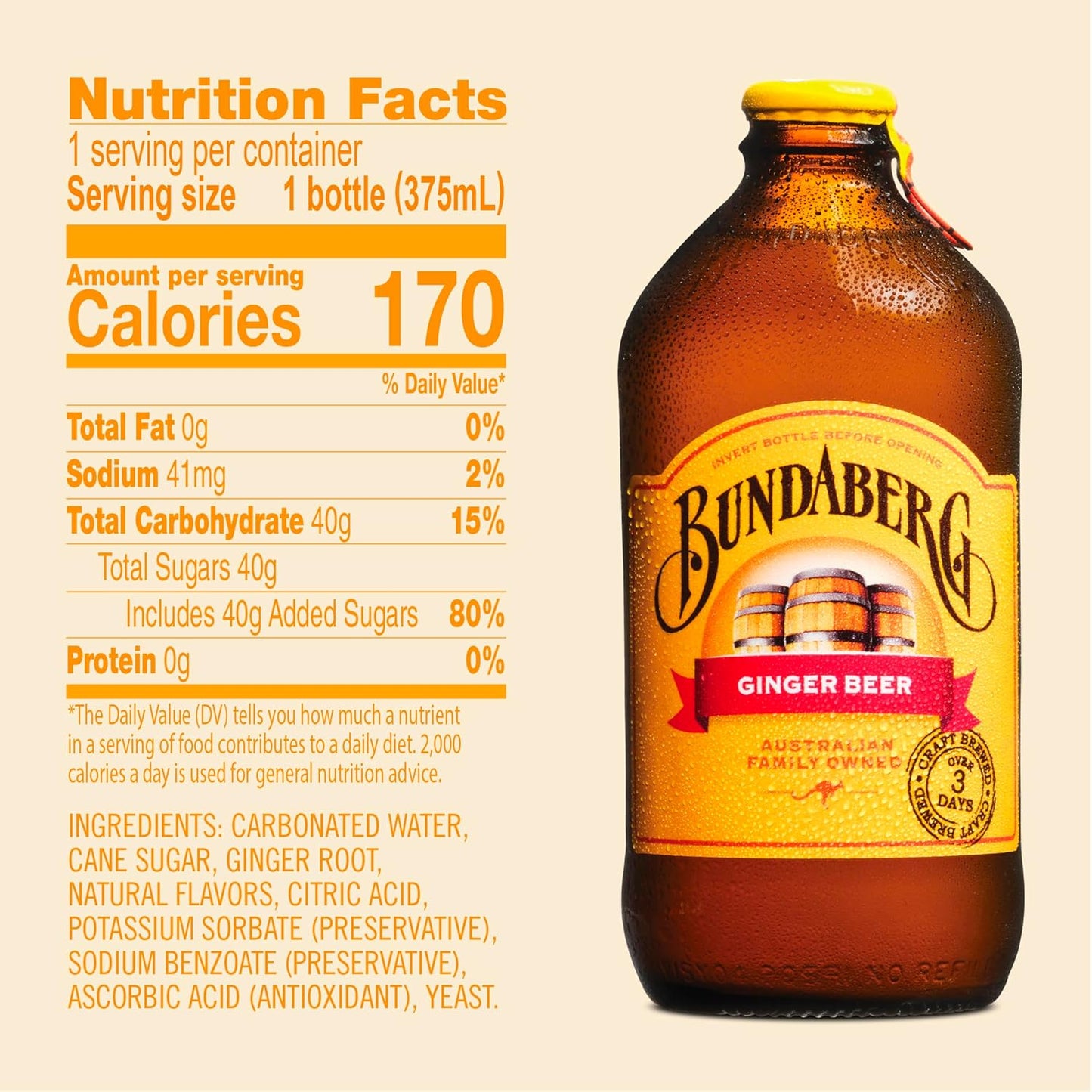 Bundaberg Ginger Beer, 12.7 Fl Oz (pack of 4)