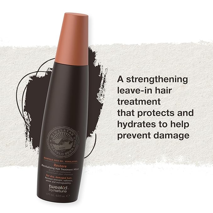 Tweak’d by Nature - Restore Revitalizing Hair Treatment Mist, Strengthens and Protects Hair for Soft Feel and Healthy Shine, Cruelty Free (6 ounces)