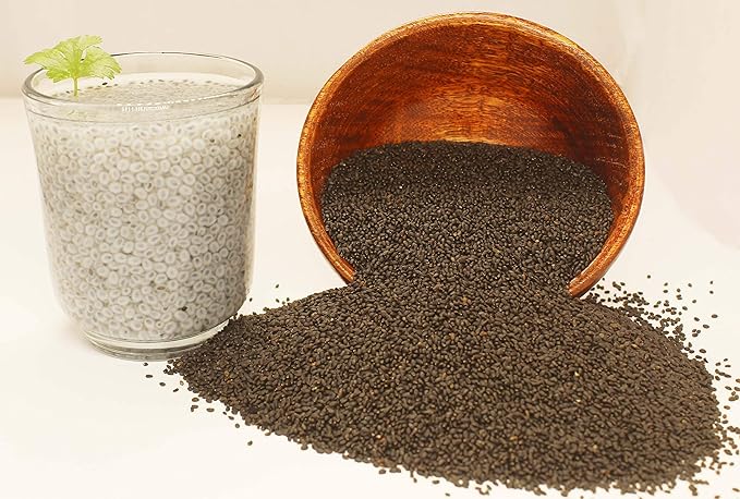 Edible Basil Seeds. | 8 Ounce or 0.5 Lb/227 grams | Tukmaria Sabja Seeds| Rich in Fibers | Add to Smoothies | Non GMO | Keto + non Gluten | Natural | By Carmel Organics