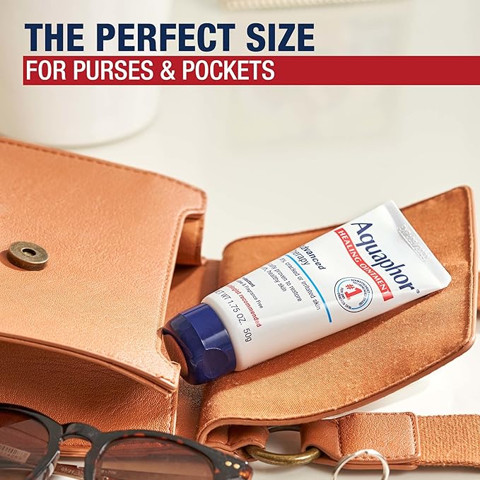 Aquaphor Advanced Therapy Healing Ointment, Hypoallergenic, Fragrance Free Body Moisturizer for Dry Skin and Minor Wound Care, Travel Size Skin Care Set, 1.75 Oz Tube, Pack of 3