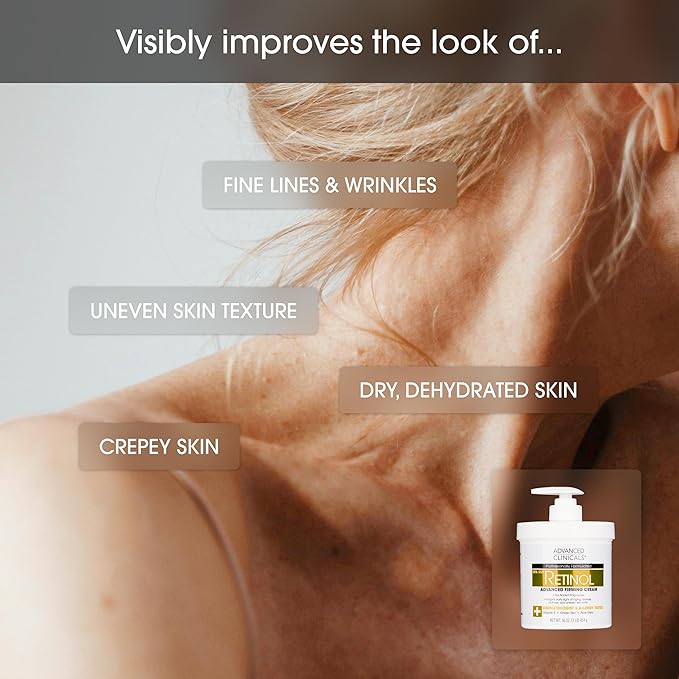 Advanced Clinicals Retinol Body Cream + Green Coffee Bean Oil Thermo - Firming Body Lotion 2pc Skincare Set For Women & Men | Body & Face Moisturizer Set Helps Improves Appearance Of Crepey Skin, 2PC