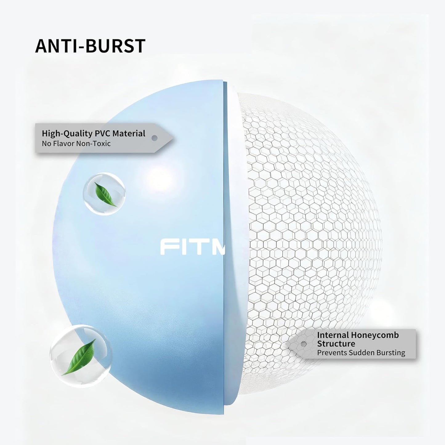 Pilates Ball 10 Inch Anti-Burst Slip Resistant Mini Yoga Ball for Fitness, Core Training, Physical Therapy, Balance, Stability, Stretching 200kg 440lbs Capacity Blue