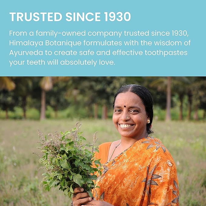 Himalaya Botanique Neem & Pomegranate Toothpaste, Mint Flavor - Fluoride Free Toothpaste Fights Plaque & for Fresh Breath - Vegan, Gluten Free, No SLS, No Artificial Flavors or Colors, 5.29 oz