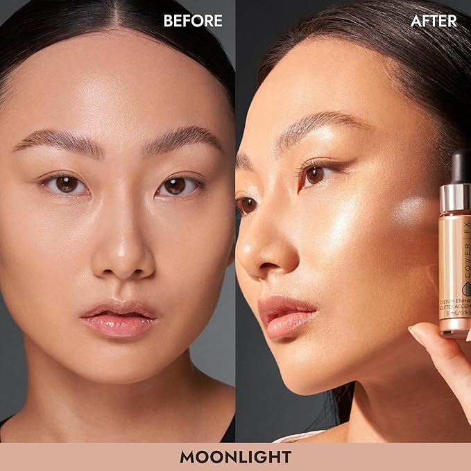 COVER FX Custom Enhancer Drops - Moonlight : Champagne Finish - 15mL - Radiant Glow - Liquid Highlighter
