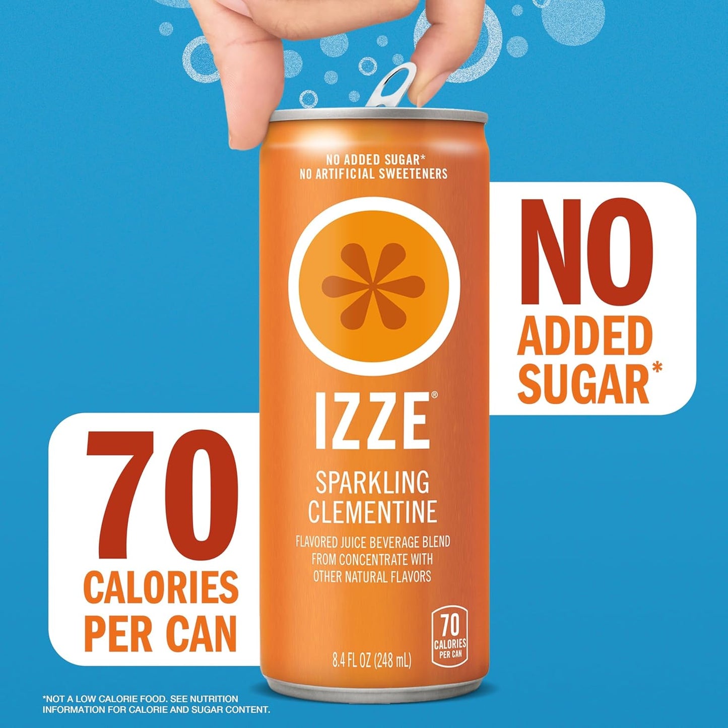IZZE Sparkling Juice Beverage Blend, Sunset Variety Pack, Clementine, Peach, Cherry Lime, Pomegranate, No Sugar Added, 8.4 Fl Oz (Pack of 24)