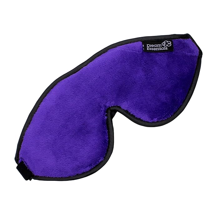 Dream Essentials, Escape 3D Sleep Mask, Earplugs, Carry Pouch Set, Molded Eye Shade, Men and Women, Contoured, Nose Bridge, Light Block, Memory Foam, Gift Set, Travel, Yoga, Blindfold, Deep Purple