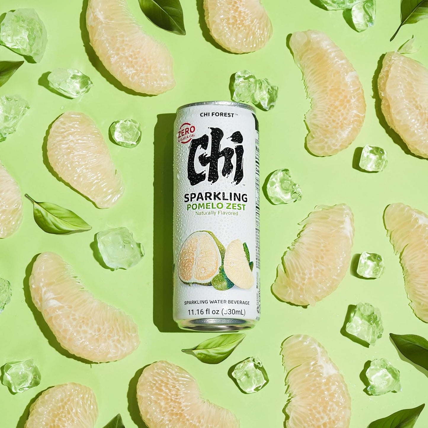 CHI FOREST Pomelo Sparkling Water Beverage, Zero Sugar Drinks, Zero Artificial Flavor, 11.16 fl oz Cans (Pack of 24)