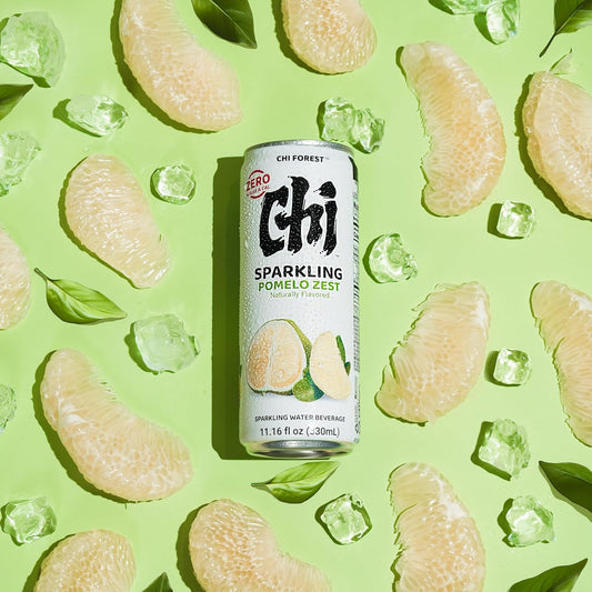 CHI FOREST Pomelo Sparkling Water Beverage, Zero Sugar Drinks, Zero Artificial Flavor, 11.16 fl oz Cans (Pack of 24)