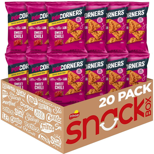 PopCorners Popped Corn Snacks, Sweet Chili, 1 Ounce (Pack of 20) (Packaging May Vary)