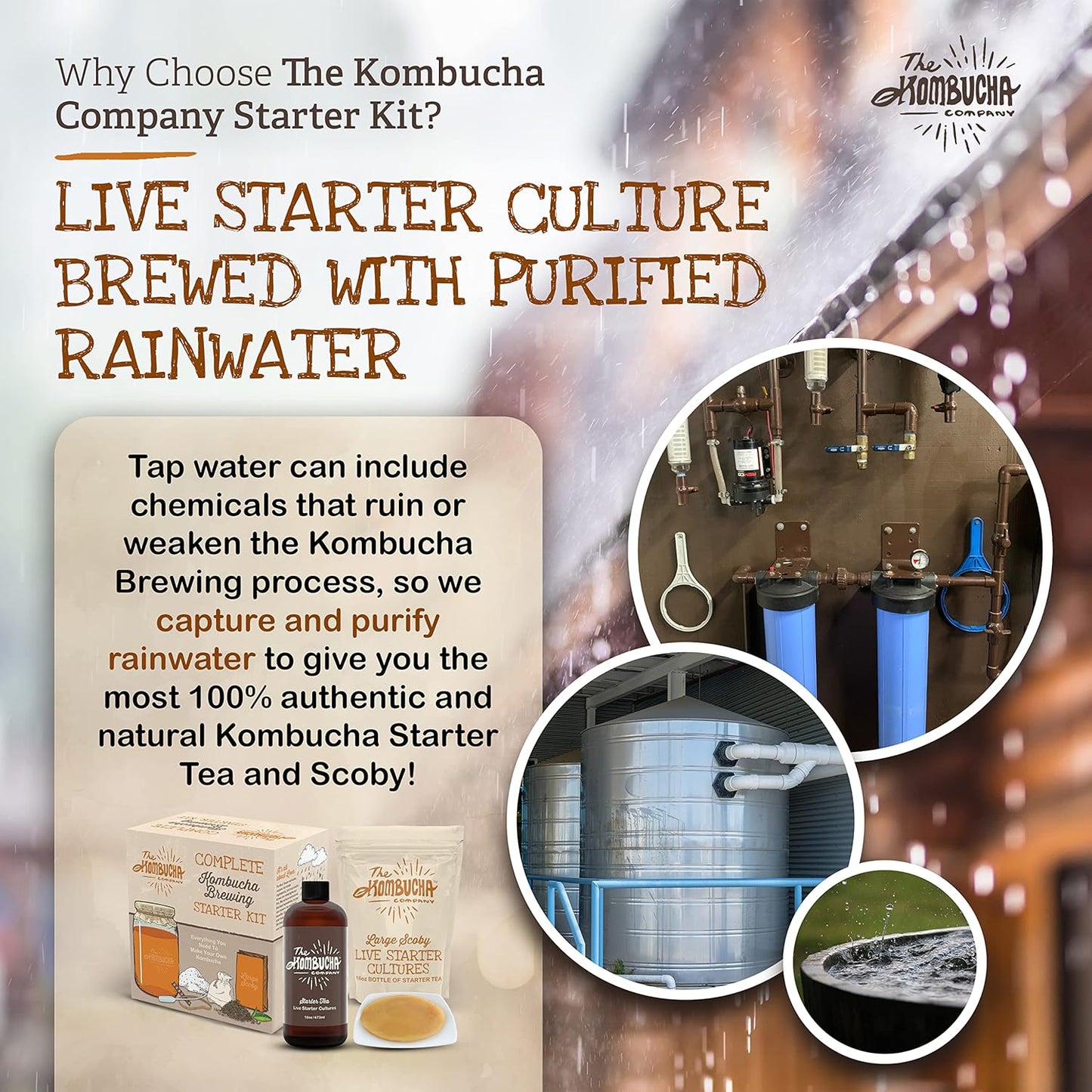 Kombucha Home Brewing Starter Kit | 5-Inch Large Scoby Kombucha Starter Kit | Complete Kit Includes What You Need w/ 16 oz Starter Tea, Brewing Jar & Brewing Supplies | Brew Unlimited Kombucha