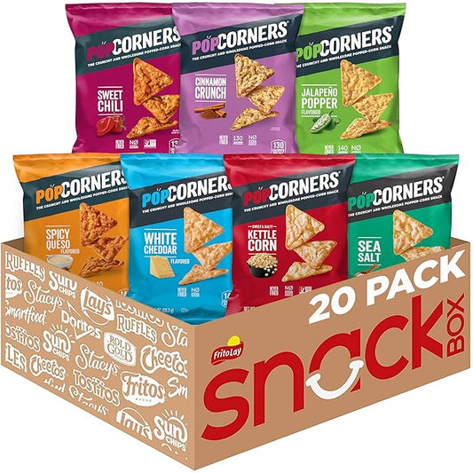 PopCorners Popped Corn Snacks, Sampler Pack, 1 Ounce (Pack of 20) (Assortment May Vary)