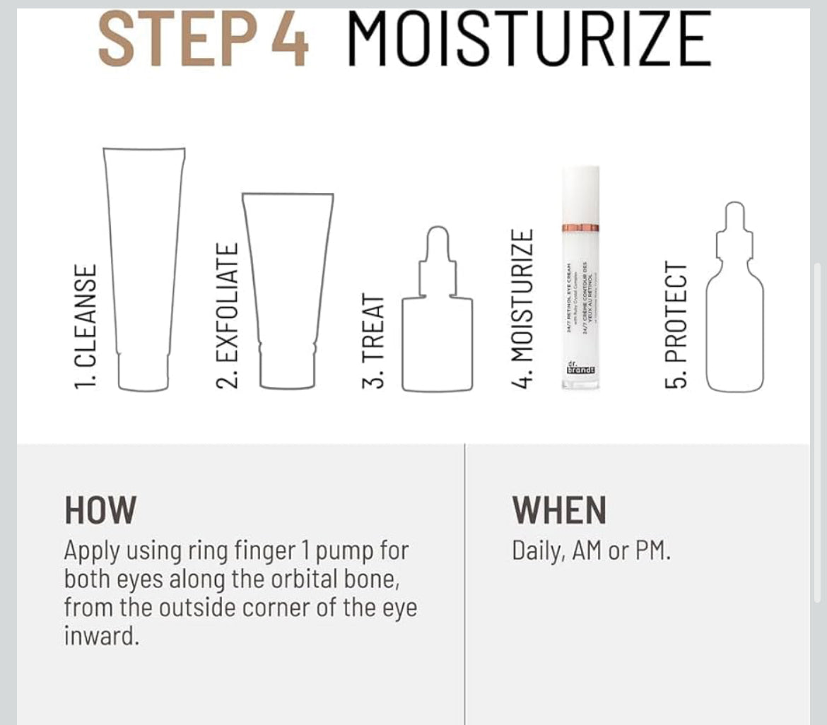 Dr. Brandt 24/7 Retinol Eye Cream - Brightens The Eye Contour, Smooths Fine Lines and Wrinkles - 0.5 oz / 15 g