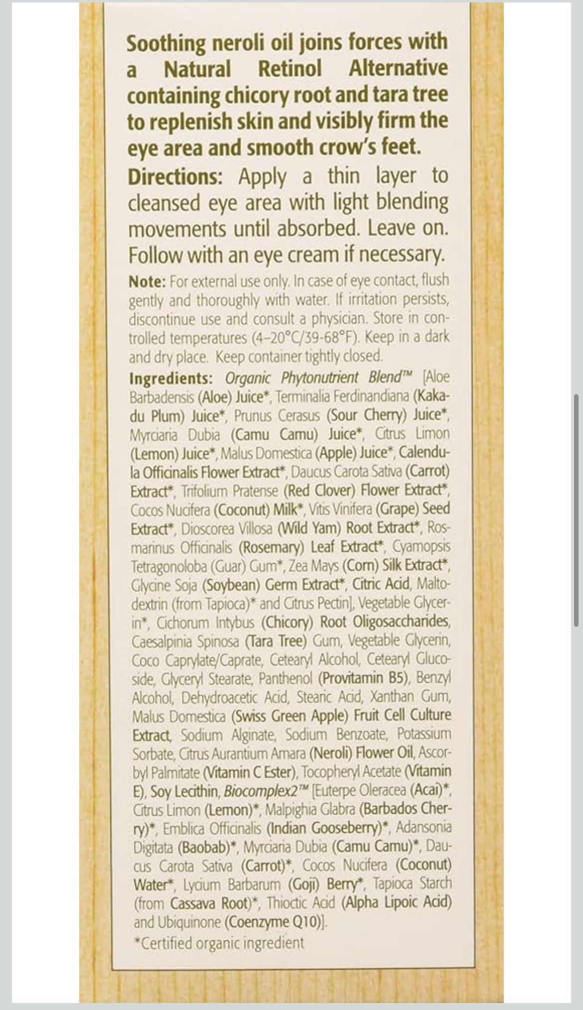 Eminence Organic Skincare Neroli Age Corrective Eye Serum, 1 Fluid Ounce