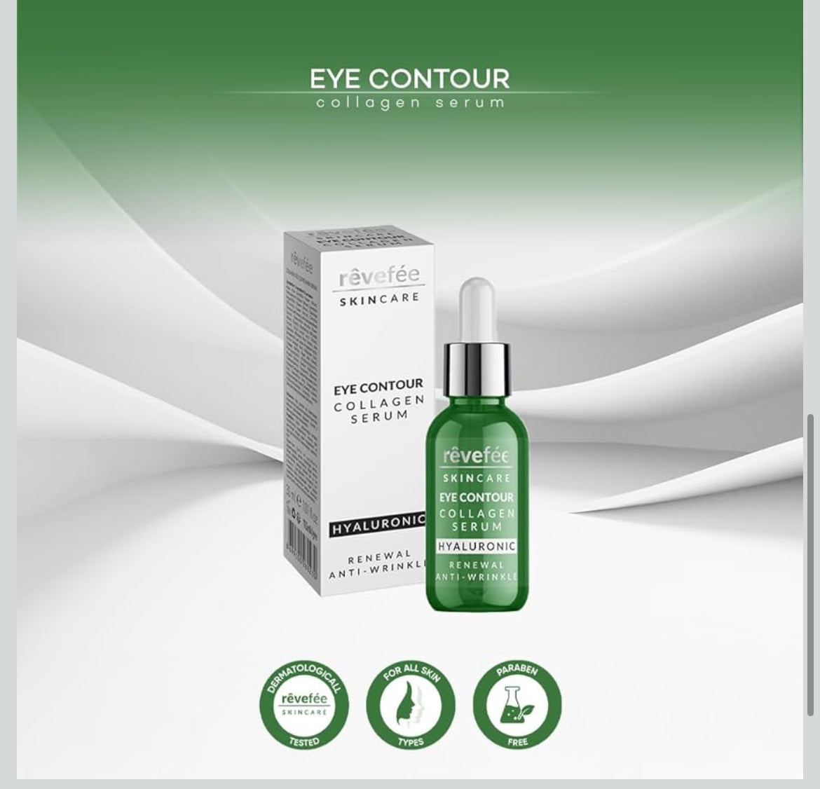 Collagen Hyaluronic Acid Serum. Reduces Dark circles. Puffy Eyes, Wrinkles, Under Eye Bags, Fine Lines, Anti-Aging, Hydrating Complex Eye Contour Serum, Effective Formula.