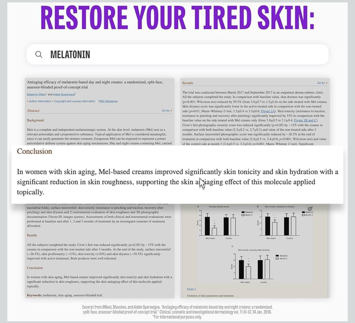 Time Return Melatonin Eye Cream for Dark Circles & Fine Lines | Clarifying Eye Cream for Bags Under Eyes | Firming Eye Cream for Fine Lines| Moisturizing Eye Cream for Eye Care (0.70 oz)