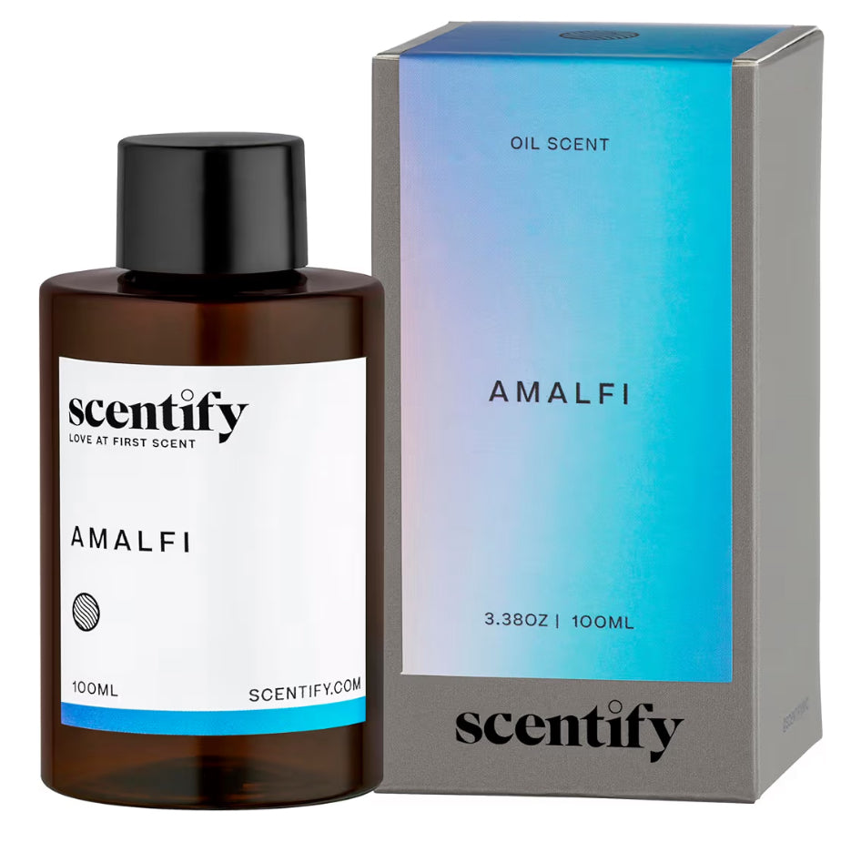 Scentify Amalfi Luxurious Relaxing Aroma Oil Refill - Aromatherapy Diffuser Fragrance Scent for Oil Diffusers
Lemon, Jasmine, Orchid, Amber, Musk Scents, 100ml, 3.38 oz