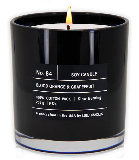 Lulu Candles | Blood Orange & Grapefruit | Luxury Scented Soy Jar Candle | Hand Poured in The USA | Highly Scented Long Lasting (9 Oz.)