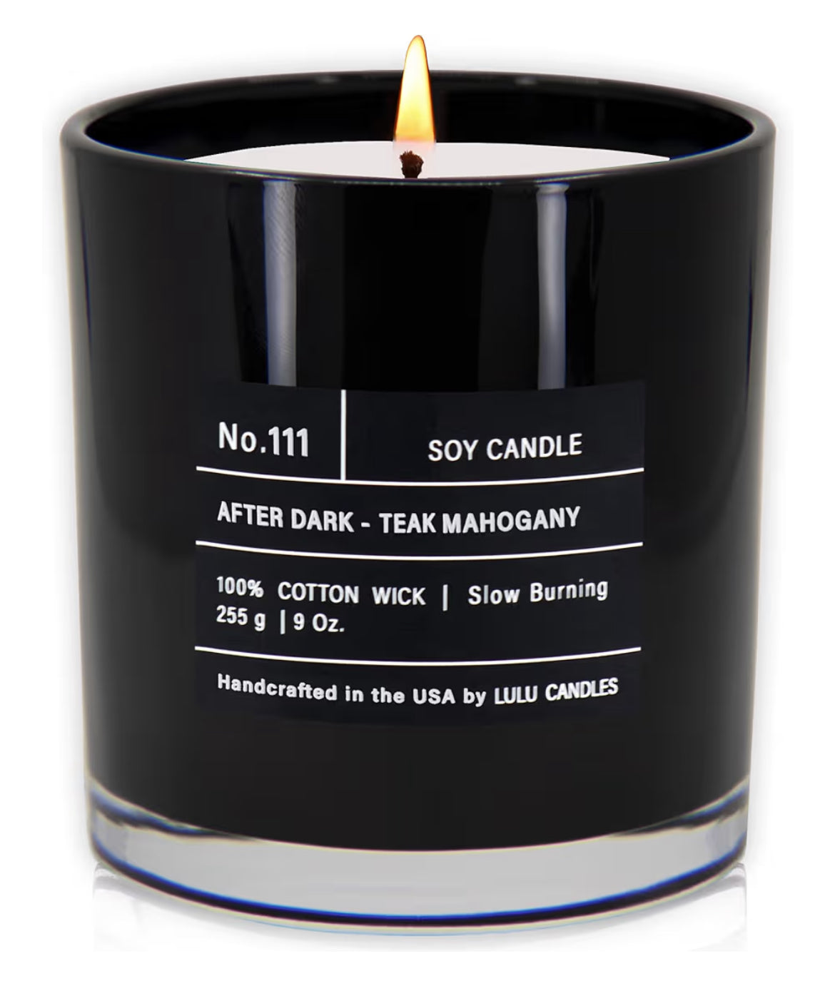 Lulu Candles | After Dark - Teak & Mahogany | Luxury Scented Soy Jar Candle | Hand Poured in The USA | Highly Scented Candles for Home Fragrance & Decor (9 Oz.)