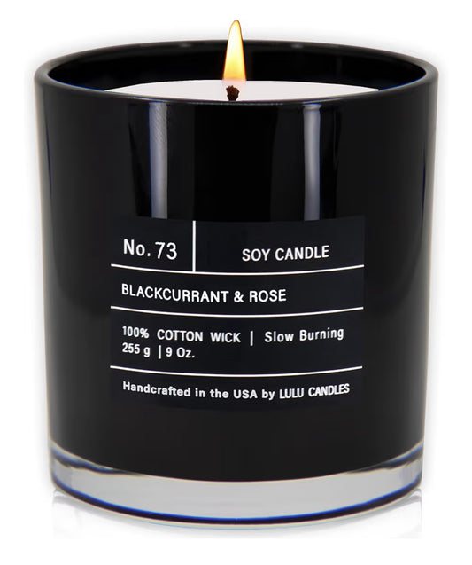 Lulu Candles | Blackcurrant & Rose | Smells Musky & Floral | Luxury Scented Soy Jar Candle | Hand Poured in The USA | Highly Scented Long Lasting (9 Oz.)