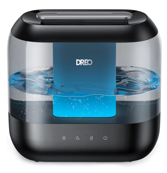 Dreo Top Fill 4L Humidifiers for Bedroom, 36H Runtime, 28 dB Quiet Cool Mist Supersized Air Humidifier for Large Room, Plants, Baby Nursery, Indoor, Night Light, Easy to Clean & Fill, Black