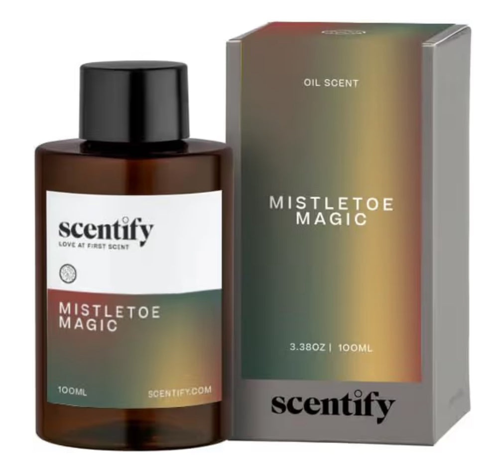 Scentify Holiday Mistletoe Magic Luxurious Relaxing Aromatherapy Fragrance Aroma Oil
Christmas, Refill Scent, for Oil Diffusers, Pine, Oak, Moss, Clove, Cedar, 100ml, 3.38oz
