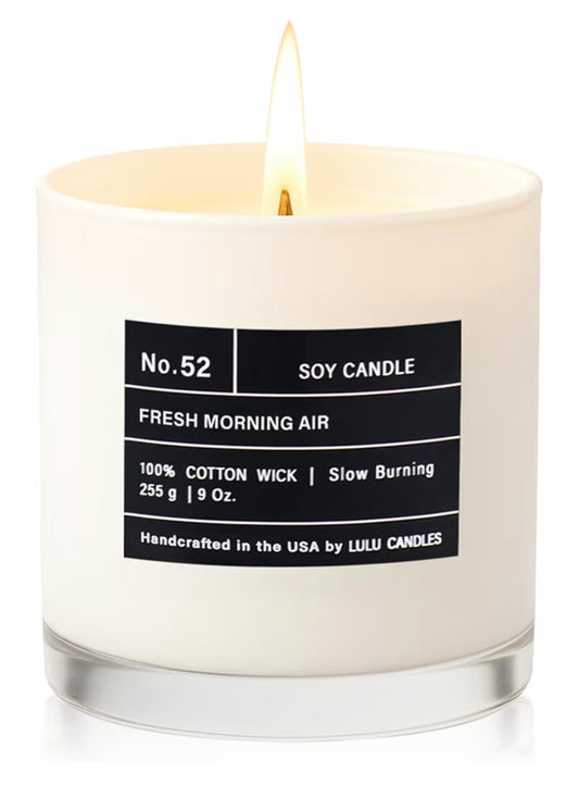 Lulu Candles | Fresh Morning Air | Luxury Scented Soy Jar Candle | Hand Poured in The USA | Highly Scented & Long Lasting (9 Oz.)
